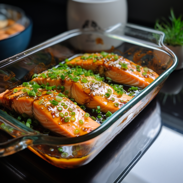 Oriental style salmon (broccoli optional)